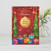 Einladung zum Geburtstag frohe Weihnachtskarte (Stehend Vorderseite)