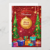 Einladung zum Geburtstag frohe Weihnachtskarte (Vorne/Hinten)