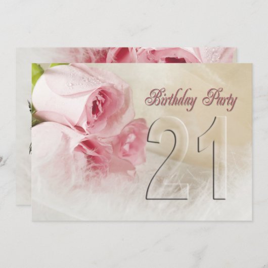 Einladung zum Geburtstag für 21 Jahre (Vorne/Hinten)