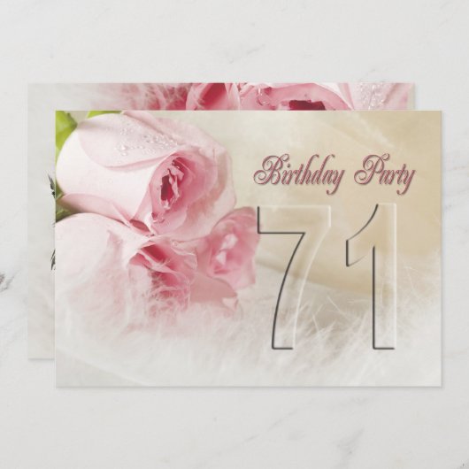 Einladung zum Geburtstag für 71 Jahre (Vorne/Hinten)