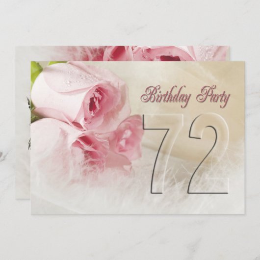 Einladung zum Geburtstag für 72 Jahre (Vorne/Hinten)