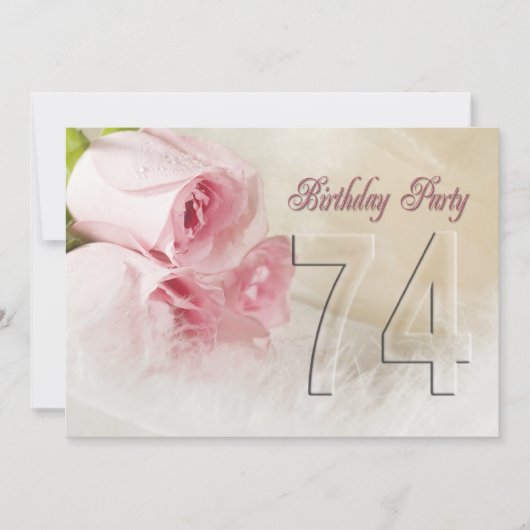 Einladung zum Geburtstag für 74 Jahre (Vorderseite)