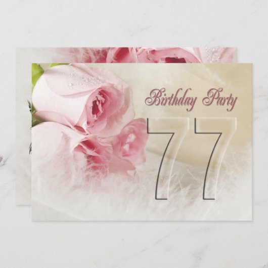 Einladung zum Geburtstag für 77 Jahre (Vorne/Hinten)