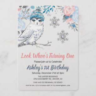 EINLADUNG ZUM GEBURTSTAG FÜR JEDE ALTER - Eule Blu