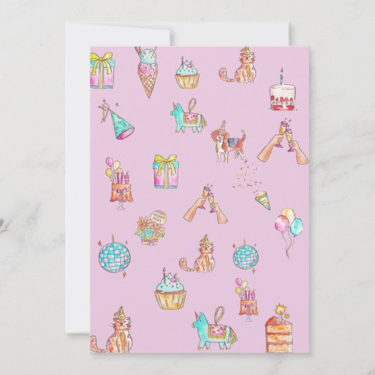 Einladung zum Geburtstag für Kinder (Rückseite)