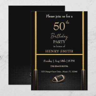 Einladung zum Geburtstag für Männer in Schwarz & G