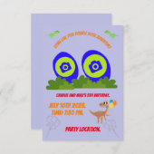 Einladung zum Geburtstag für Zwillingsbrüder. (Vorne/Hinten)