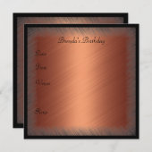 Einladung zum Geburtstag gebürsteter Kupferrost un (Vorne/Hinten)