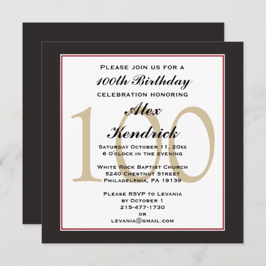 Einladung zum Geburtstag im 100. Jahrhundert (Vorne/Hinten)