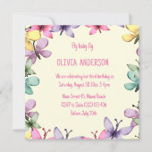 Einladung zum Geburtstag im fröhlichen, quadratisc (Vorderseite)