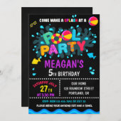 Einladung zum Geburtstag im Schwimmbad Party Girl (Vorne/Hinten)