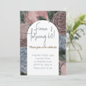 Einladung zum Geburtstag in Deep Hued Florals (Stehend Vorderseite)