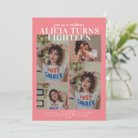 Einladung zum Geburtstag in der Zeitschrift (Stehend Vorderseite)