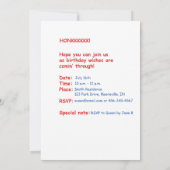 Einladung zum Geburtstag Individuelle Name, Matthe (Rückseite)