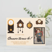 Einladung zum Geburtstag - Kinderuhren; Hickory Di (Stehend Vorderseite)