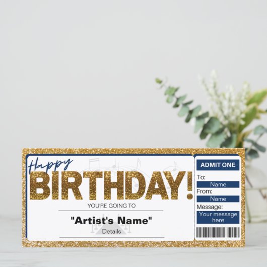 Einladung zum Geburtstag Konzert (Stehend Vorderseite)