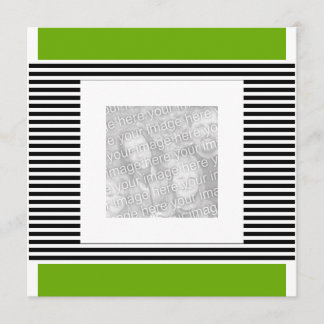 Einladung zum Geburtstag Lime Green Black Stripe F