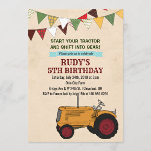 EINLADUNG ZUM GEBURTSTAG MIT ALTEM TRAKTOR FÜR JEG