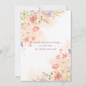 Einladung zum Geburtstag mit Aquarellfarben-Blume (Rückseite)