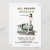 Einladung zum Geburtstag mit dem Eisenbahn-Thema (Vorne/Hinten)