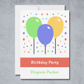 Einladung zum Geburtstag mit farbigen Balloons