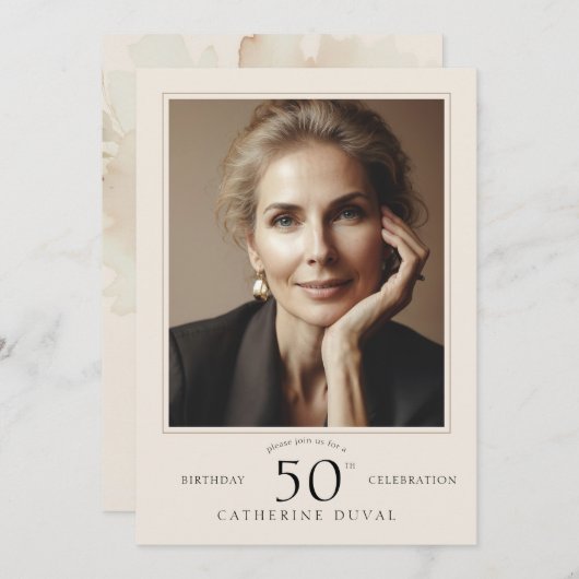 Einladung zum Geburtstag mit Foto (Vorne/Hinten)