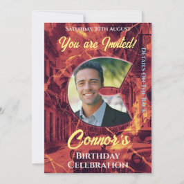 Einladung zum Geburtstag mit Foto C intital