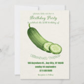 Einladung zum Geburtstag mit Gurken und Dill - Foo (Vorderseite)