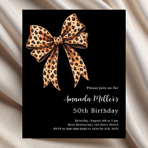Einladung zum Geburtstag mit schwarzer Leopardenpr