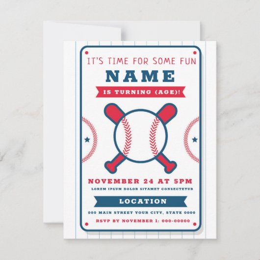 Einladung zum Geburtstag mit sportlichen Themen: B (Vorderseite)