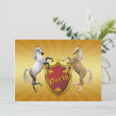 Einladung zum Geburtstag mit Wappen (Stehend Vorderseite)