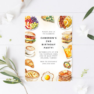 Einladung zum Geburtstag mit Wasserfarben-Partyess