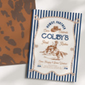 Einladung zum Geburtstag Navy Stripe Rodeo