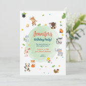 Einladung zum Geburtstag, Niedliche Jungtiere (Stehend Vorderseite)