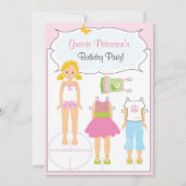 Einladung zum Geburtstag - Papierpuppe (Vorderseite)