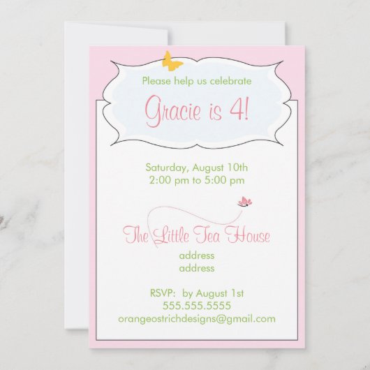 Einladung zum Geburtstag - Papierpuppe (Rückseite)