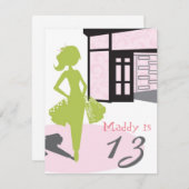 Einladung zum Geburtstag - Party in der Mall (Vorne/Hinten)