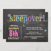 Einladung zum Geburtstag Party, Kopfhaut + Neon (Vorne/Hinten)