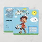 Einladung zum Geburtstag personalisierter Fußball (Vorne/Hinten)