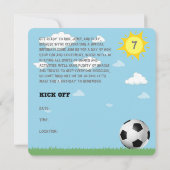 Einladung zum Geburtstag personalisierter Fußball (Rückseite)