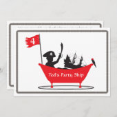 Einladung zum Geburtstag - Piratenjunge (Vorne/Hinten)