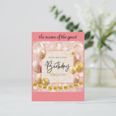 Einladung zum Geburtstag Postkarte (Stehend Vorderseite)