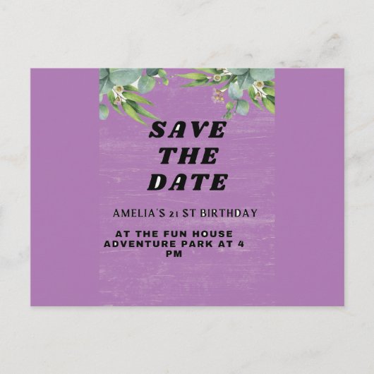 Einladung zum Geburtstag Postkarte (Vorderseite)