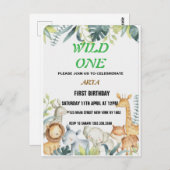 Einladung zum Geburtstag Postkarte (Vorne/Hinten)