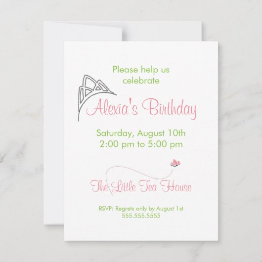 Einladung zum Geburtstag - Prinzessin & Frog (Rückseite)