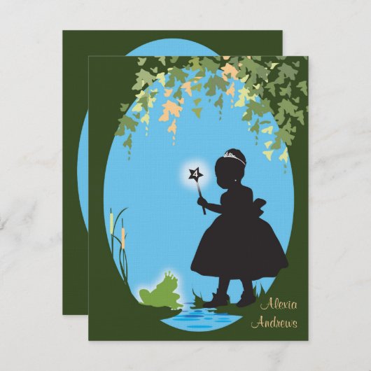 Einladung zum Geburtstag - Prinzessin & Frog (Vorne/Hinten)