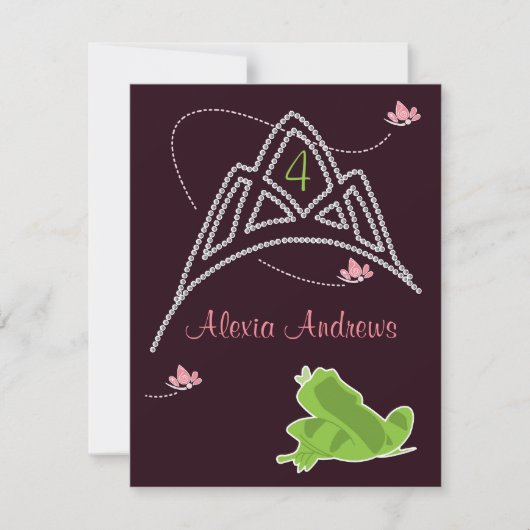 Einladung zum Geburtstag - Prinzessin & Frog (Vorderseite)