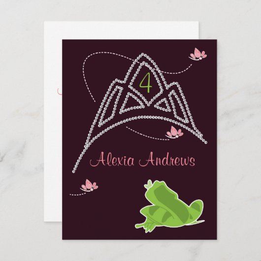 Einladung zum Geburtstag - Prinzessin & Frog (Vorne/Hinten)