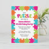 Einladung zum Geburtstag| Puzzle-Party (Stehend Vorderseite)