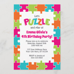 Einladung zum Geburtstag Puzzle-Party